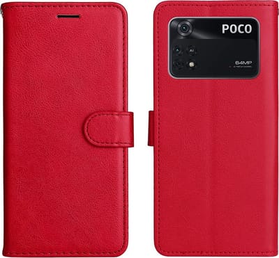 LuxeBass Hoesje geschikt voor Xiaomi Poco X4 Pro - Boekhoesje - Rood - Portemonneehoesje gsm hoesje - telefoonhoes - telefoonhoesjes