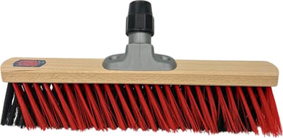 Synx Tools X Bezem 40cm Rood/Zwart- Straatbezem / Stadsbezem - Schrobborstels - Veger - Stadsbezem - Bezem - Buitenbezem - Tuinartikelen - Zonder Steel