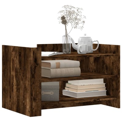 vidaXL - Salontafel - 80x50x50 - cm - bewerkt - hout - gerookt - eikenkleurig