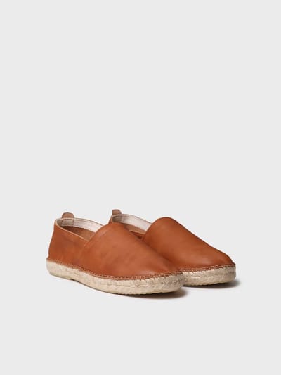 Gesloten espadrilles voor heren van leer met jutezool | MINO