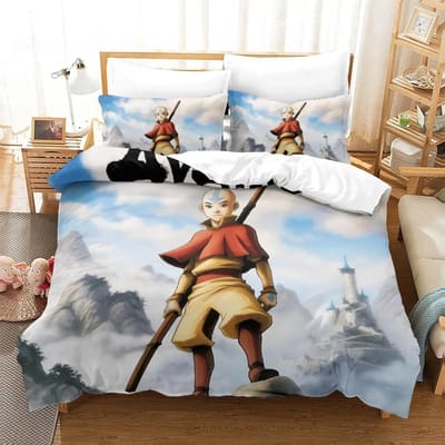 Avatar de laatste luchtmeester Beddengoedset Eenpersoons Twijfelaar Volledig Queen King Size Bedset Aldult Kind Slaapkamer 3D Print Anime Laken 70x133cm 2pcs