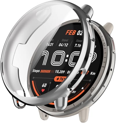 Strap-it Schokbestendig TPU bescherm hoesje - case geschikt voor de Amazfit Active 2 (zilver)