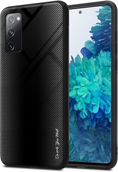 Cadorabo Hoesje geschikt voor Samsung Galaxy S20 FE in OPAAL ZWART - Beschermhoes gemaakt van TPU silicone Case Cover en achterkant van gehard glas