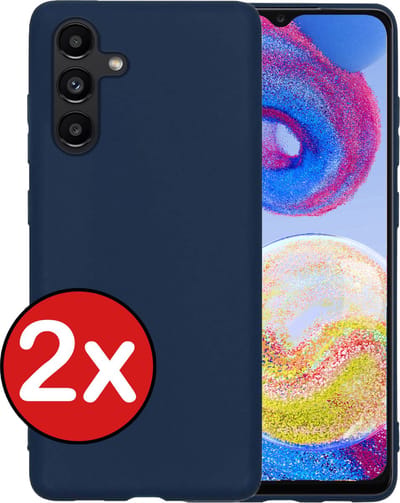 Hoesje - 2 Stuks - Geschikt voor Samsung Galaxy A04s - Sterk & Shockproof - Telefoonhoes - Back Cover - Case Siliconen - Telefoon Hoes - Donkerblauw