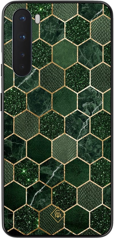 Casimoda® hoesje - Geschikt voor OnePlus Nord - Kubus Groen - TPU - Backcover - Groen - Geometrisch patroon