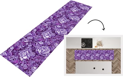 Keukenloper - Loper keuken - Kolibrie - Rozen - Paars - 200x50 cm - Keukenloper vinyl