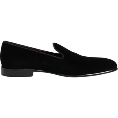 Dolce & Gabbana Zwarte Velours Instaploafers Heren Formele Schoenen