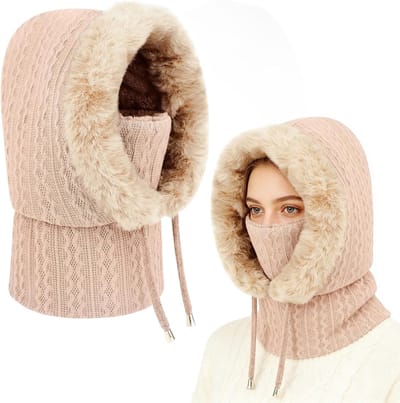 Dames Balaclava Hoofddoek met Nekwarmer voor de Winter - Thermisch Ski Masker en Multifunctionele Gebreide Muts voor Sport en Buitenactiviteiten