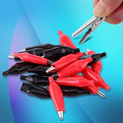Dailygoods - Crocodile Clip - Elektrische Klem - 20 Stuks - Zwart - Voor Testen - Ideaal voor Reparaties en Laadkabels