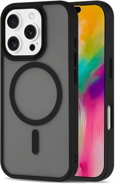 Hoesje Geschikt voor iPhone 16 Pro Max - Compatibel met MagSafe - Matte Beschermhoes - Back Cover met Magneet - Zwart