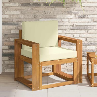 vidaXL - Buitensofa - Massief - Acacia - Hout - en - Polyester - Naturel