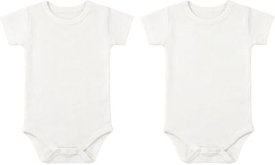 Little Angel - 2 Premium Cotton t-shirt-rompers - Wit - 18 mnd