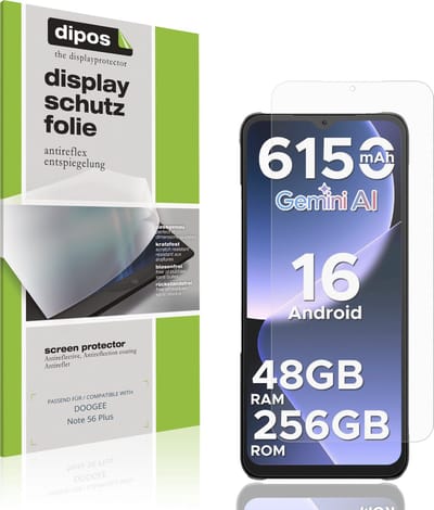 dipos – 4x Matte Beschermfolie geschikt voor DOOGEE Note 56 Plus | Krasbestendige & antireflecterende Screenprotector Ultra-Thin