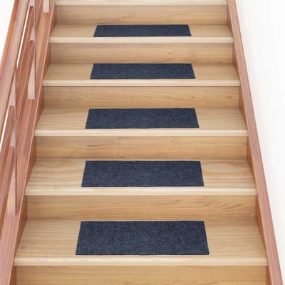 vidaXL - Trapmatten - Zelfklevend - 15 - stuks - 60x25 - cm - Grijs - Blauw - Rechthoekig