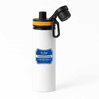 Hacebo® - De beste timmerman waterfles met draaidop oranje - Timmerman - een timmerman - werk - afscheidscadeau - verjaardagscadeau - water fles - 850ML