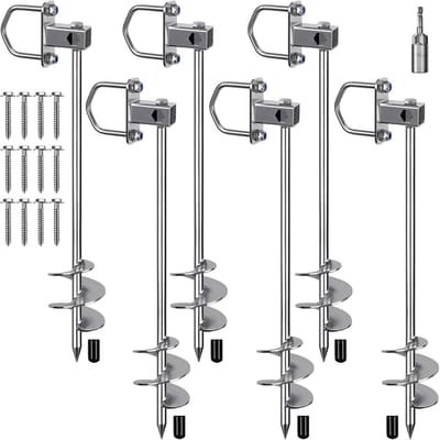 Extra Sterke Grondpennen 74 cm - Metalen Grondanker Schroef voor Tent, Trampoline en Schommel