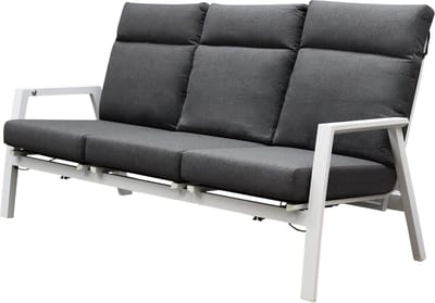 Vegas 3-zitsbank verstelbaar aluminium wit