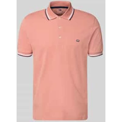 regular fit poloshirt met contrasterende strepen