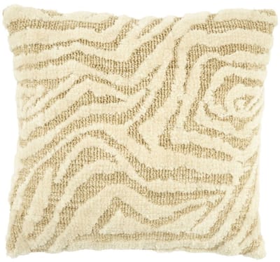 By-Boo Sebra sierkussen 50×50 – off-white/sand – zebra reliëf, inclusief vulling