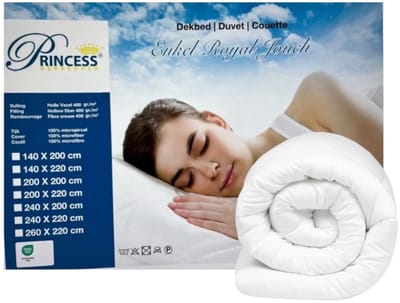 Royal Touch Luxe -Hotel Kwaliteit -Princessdekbed -Tweepersoons-200x200 cm -All Year-Dekbed -Geschikt voor het hele jaar - Anti Allergie -Antibacterieel- Anti-huisstofmijt-Wasbaar-100% Veilig