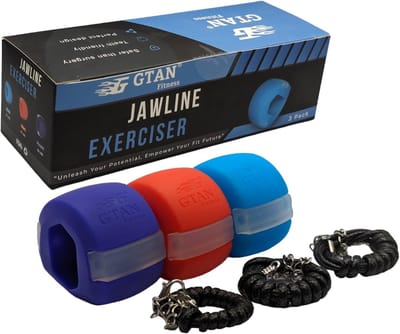 Jawline Trainer - Versterk je Kaakspieren met 3 Weerstandsniveaus en 12 Bijtstrips