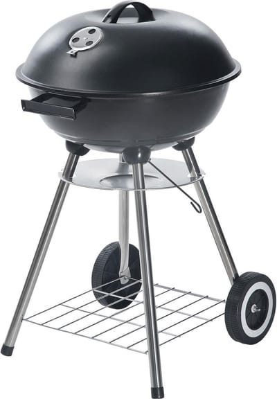 Barbecue Rond - Kogelbarbecue - Houtskool BBQ - met Deksel en Wielen - Opbergrooster Barbecue