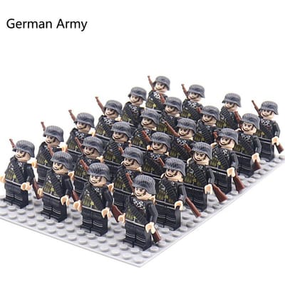 Seconde Guerre mondiale soldat militaire set de briques miniatures armée poupée humanoïde figurine d'action Corps des Marines jouet brique cadeau pièces de soldat