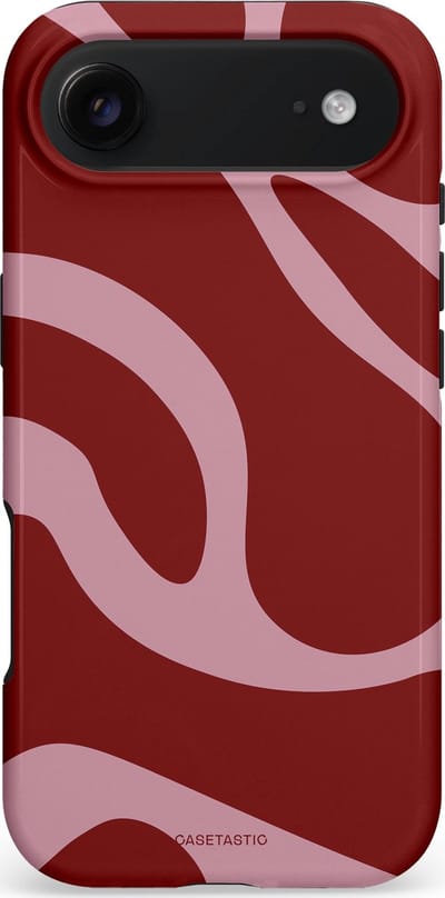 Casetastic hoesje geschikt voor Apple iPhone Air - MagSafe - Dubbellaagse bescherming - Roze Rode Framboos Blobs - Fashion Case - Bordeaux Lila