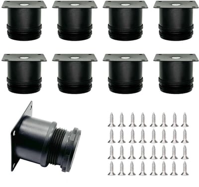 Dailygoods- Meubelpoten Verstelbaar - Meubelpoten Set van 4 - Kastpoten - Bankpoten - Hoogte 5 cm - Roestvrij Staal, Zwart