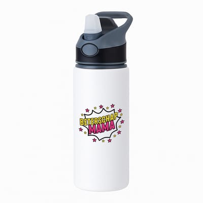 Hacebo® - Beterschap mama waterfles met rietje zwart - Beterschap - je moeder - beterschap cadeau - kado - moeder - water fles - 650ML