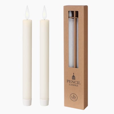 ZoeZo LED Kaarsen 25cm - Set van 2 Dinerkaarsen - Flikkerende Vlamlicht - Werkt op Batterijen - Met Timerfunctie - Kaars - Wit