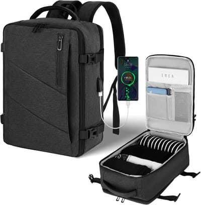 Rugzak voor handbagage tot 45 x 36 x 25 cm, waterdicht, geschikt voor laptop, ideaal voor reizen met luchtvaartmaatschappijen