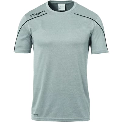 Uhlsport Stream 22 Shirt Korte Mouw Heren - Donkergrijs Gemeleerd / Zwart | Maat: XL