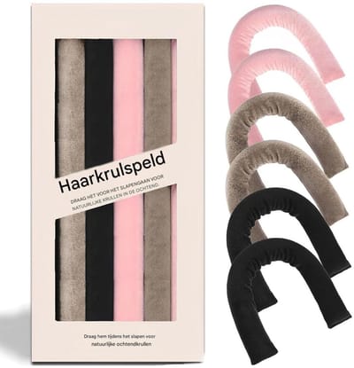 longziming -Hitzevrije Krulspelden - Warmtevrije Haarrollers - Nachtkrulset - Hittevrij Stylen - Comfortabele Slaapcurls - Zacht En Duurzaam Materiaal - Ideaal Voor Reizen En Dagelijks Gebruik - 6 Stuks