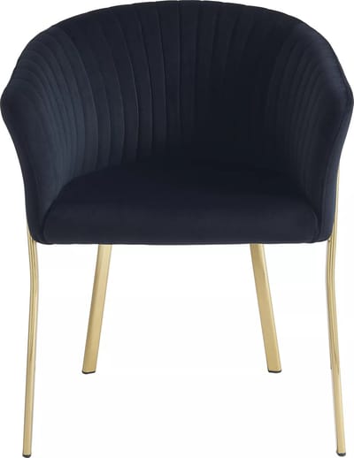 Vente-unique Set van 2 stoelen met armleuningen van velours en goudkleurig metaal - Zwart - ZAOVA van Pascal MORABITO