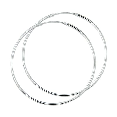 Glams oorringen ronde buis - 52 mm - Zilver