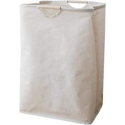 Wasmand Katoen Linnen Opvouwbare Wasmand Waterdichte Organizer Emmer Kleding Speelgoed Grote Capaciteit Thuis Opbergmand beige