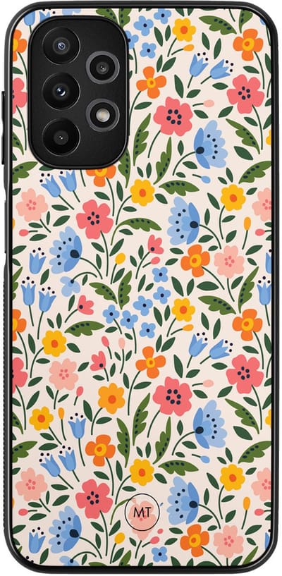 Hoesje geschikt voor Samsung Galaxy A13 4G - Romantische bloemen - TPU Hard Case Backcover - Multi - Mooie Telefoonhoesjes