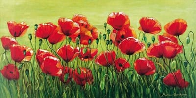 Kunstdruk Marianne Bernhardt - Klatschmohnwiese 100x50cm