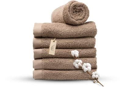 Miss Towels 50x100 Handdoeken Set 6 st. - 5 sterren Hotelkwaliteit - Badtextiel - Luxe Badhanddoeken - Zachte Badlakens - Kastanje Bruin - Made in Portugal