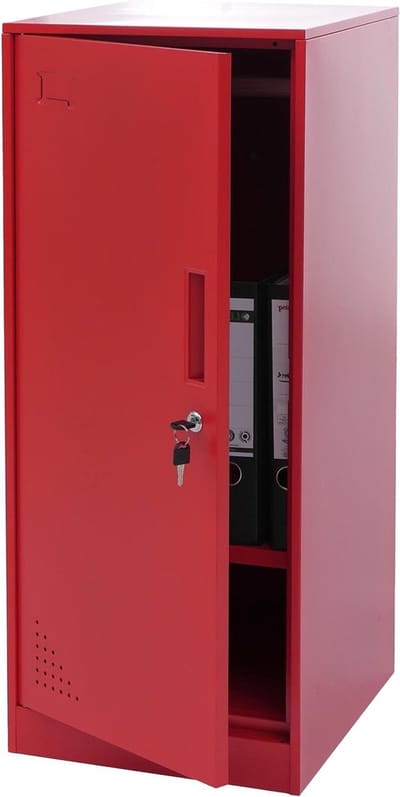 Kluis kast - Waardevolle kast kledingkast - Veilige opslag - Koudgewalst plaatstaal - 90x38x45cm - Rood