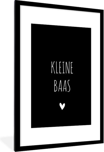 Fotolijst incl. Poster - Spreuken - Kleine baas - Quotes - 80x120 cm - Posterlijst