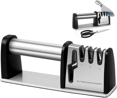 White-Label® Messenslijper professioneel - Anti slip - RVS - Zwart en Zilver