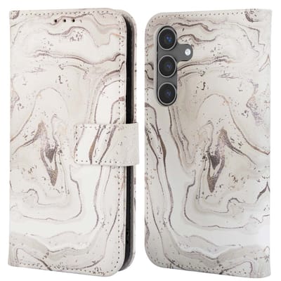 imoshion Hoesje - Geschikt voor Samsung Galaxy S24 - Design Bookcase smartphone - Sandy Marble