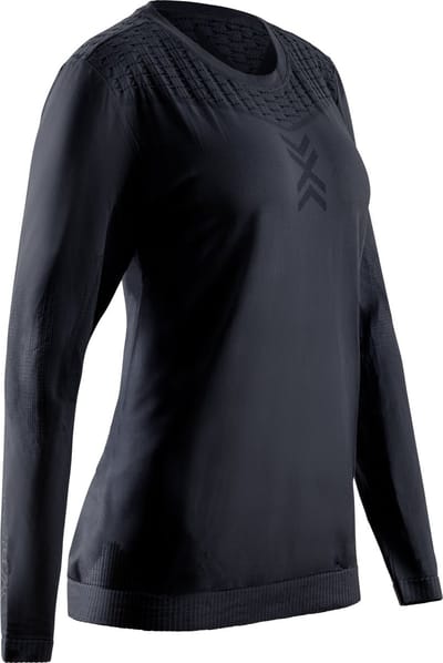X-BIONIC Women's X-Ential shirt met lange mouwen - Temperatuurregulerend, ademend & zweetafvoerend - Comfortabele pasvorm voor sport, outdoor & vrije tijd - Zwart, M