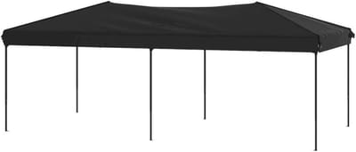 Partytent Inklapbaar - Feesttent Paviljoen - Buitenfeesten Organiseren - Waterafstotende Stof - 3x6 Meter - Zwart