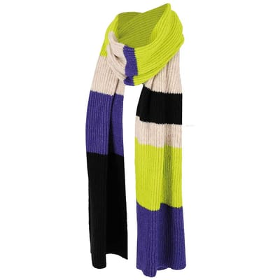 Sarlini - Sjaal dames - Fashion Stripes - One Size - Lime Groen