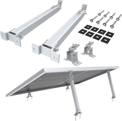 NuaSol Zonnepaneel Beugel - voor Zonnepanelen Balkon - Zonnepaneel Montage - Aluminium - Hoek 15 - 30 - Montageset - Zilver