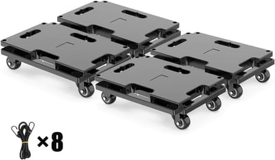 Transportrollenset voor Meubels - 200 kg Draagvermogen - Koppelbare Transportkar - Verhuishulp Wielen - Set van 4