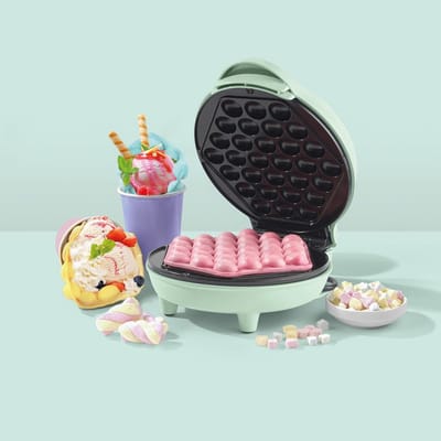 Wafelmaker - Bubbelwafels - Zoete Snacks Maken - PFAS Vrije Anti-aanbaklaag - 18cm - Blauw